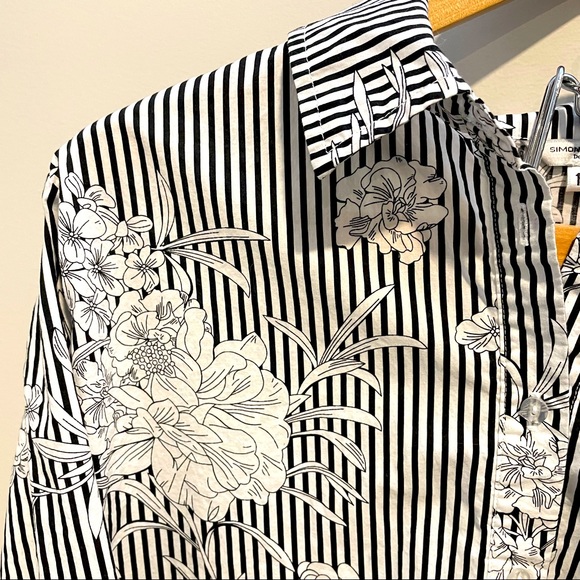 Simon Chang Floral Patterned Long Shirt US12 - Picture 2 of 12